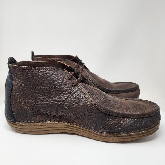 Tony Lama Walnut Forge Bison Chukka Boots Men 13D Brown Leather Moc Toe CAV0902 - Picture 7 of 14